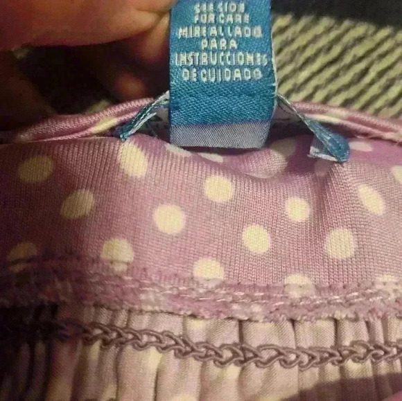 The Children's Place Girls Purple & White Polka Dot Spaghetti Strap Dress Size 5 - Picture 4 of 8